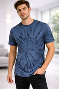 Men’s Navy Blue Tie-Dye Cotton T-Shirt