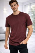 Men’s Maroon Solid Premium Cotton T-Shirt