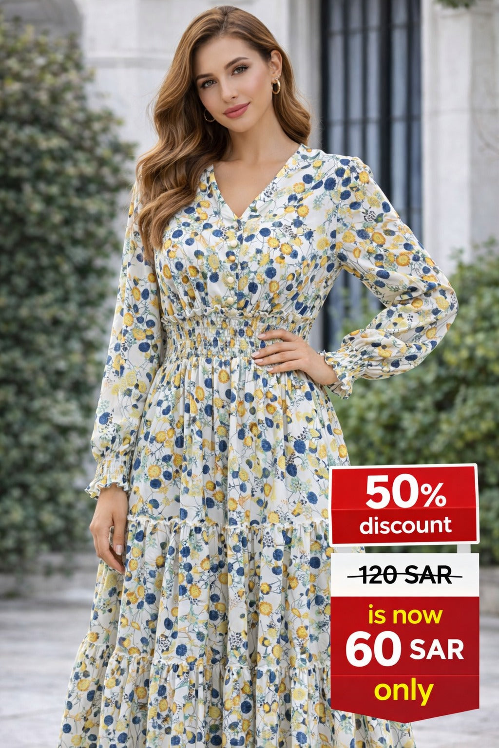 VIP Thin Print Georgette Party Dress | فستان جورجيت مطبوع خفيف VIP للحفلات