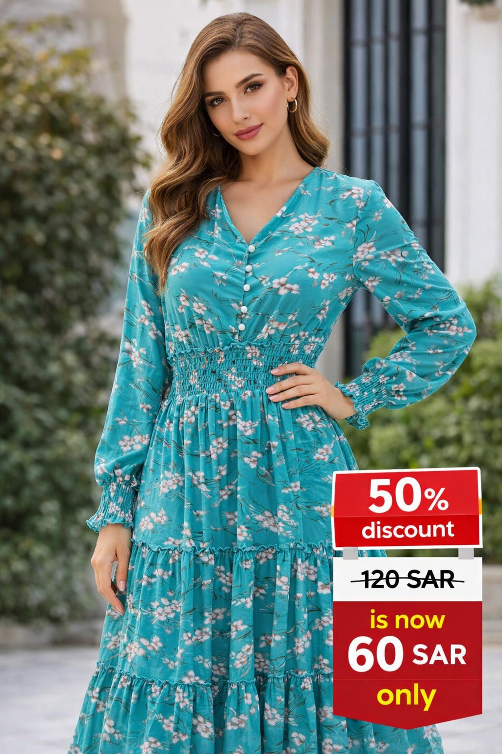 VIP Thin Print Georgette Party Dress | فستان جورجيت مطبوع خفيف VIP للحفلات