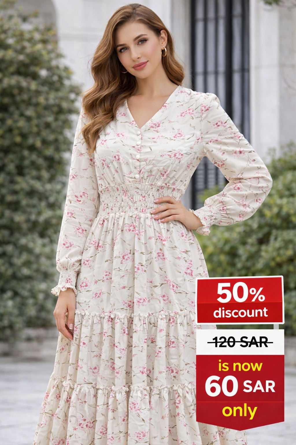 VIP Thin Print Georgette Party Dress | فستان جورجيت مطبوع خفيف VIP للحفلات