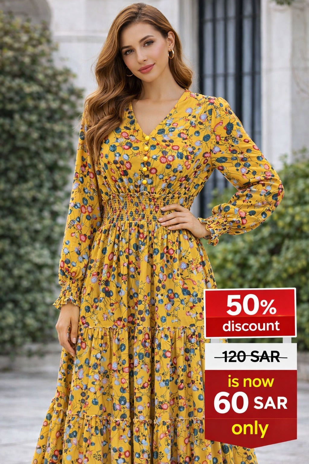 VIP Thin Print Georgette Party Dress | فستان جورجيت مطبوع خفيف VIP للحفلات
